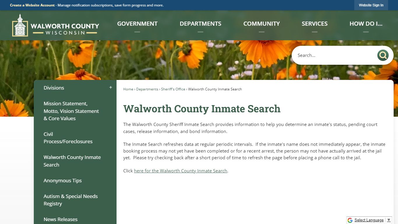 Walworth County Inmate Search | Walworth County, WI