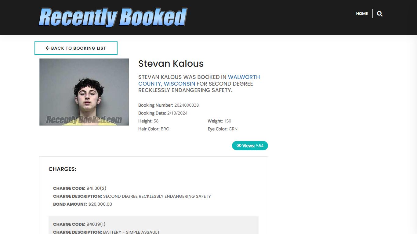 Recent Booking / Mugshot for Stevan Kalous in Walworth County, Wisconsin