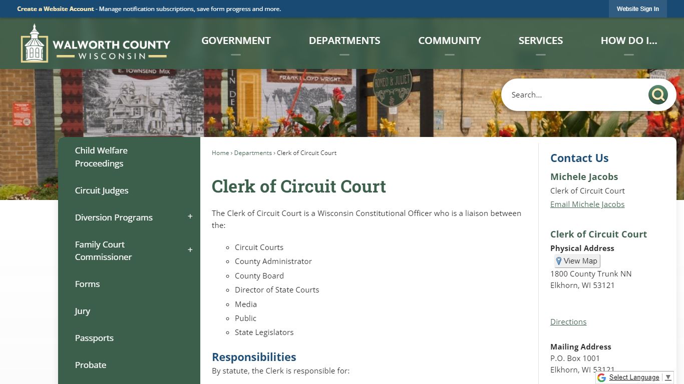 Clerk of Circuit Court | Walworth County, WI